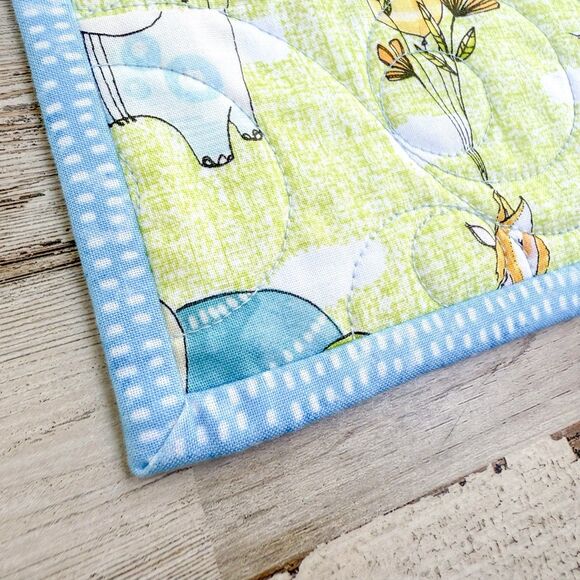 Handmade Baby Quilt – Cori Dantini Hello World Animals Crib Nursery Blanket - Picture 8 of 11